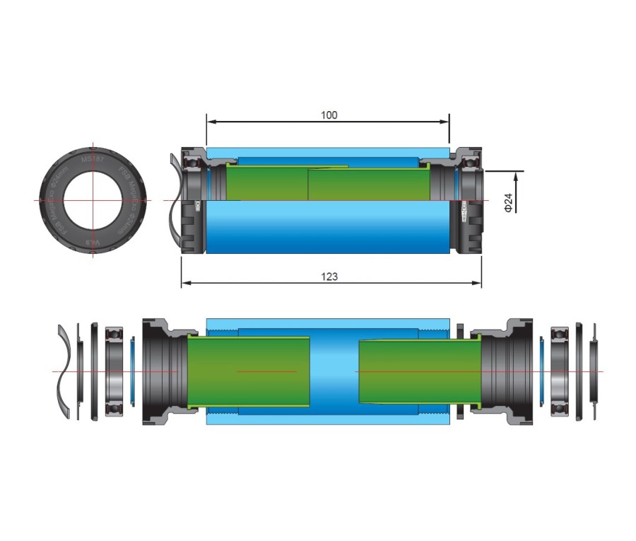 FSA Movimento Centrale Megaexo Per Telai Con Scatola Bsa 100Mm Movimenti Centrali E Ricambi